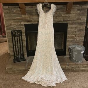 Long white Alyce Paris dress